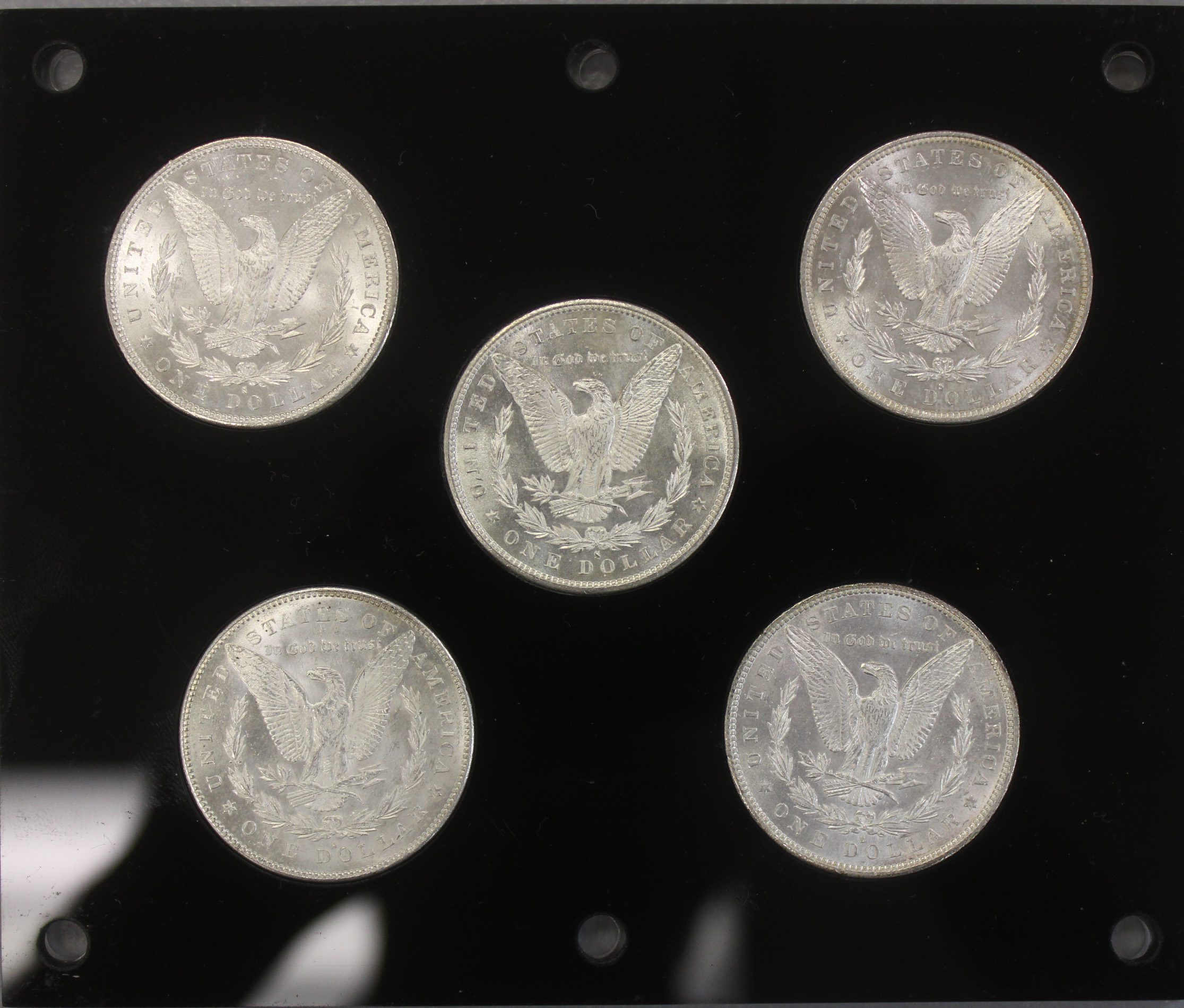 1878 1882 Dollar All Mint Capital Holder 5 Coin Set