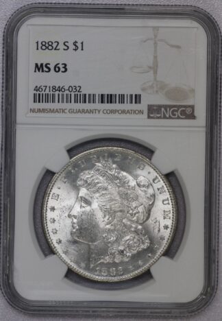 1882 S Morgan Dollar NGC MS63