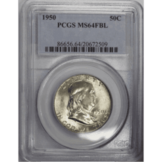 1950 Franklin Half Dollar PCGS MS64 FBL