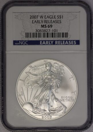 2007 W Burnished Silver Eagle NGC MS69 Early Releases