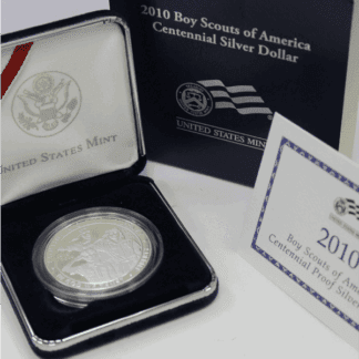 2010 Boy Scouts Of America Centennial Proof Silver Dollar Commemorative OGP