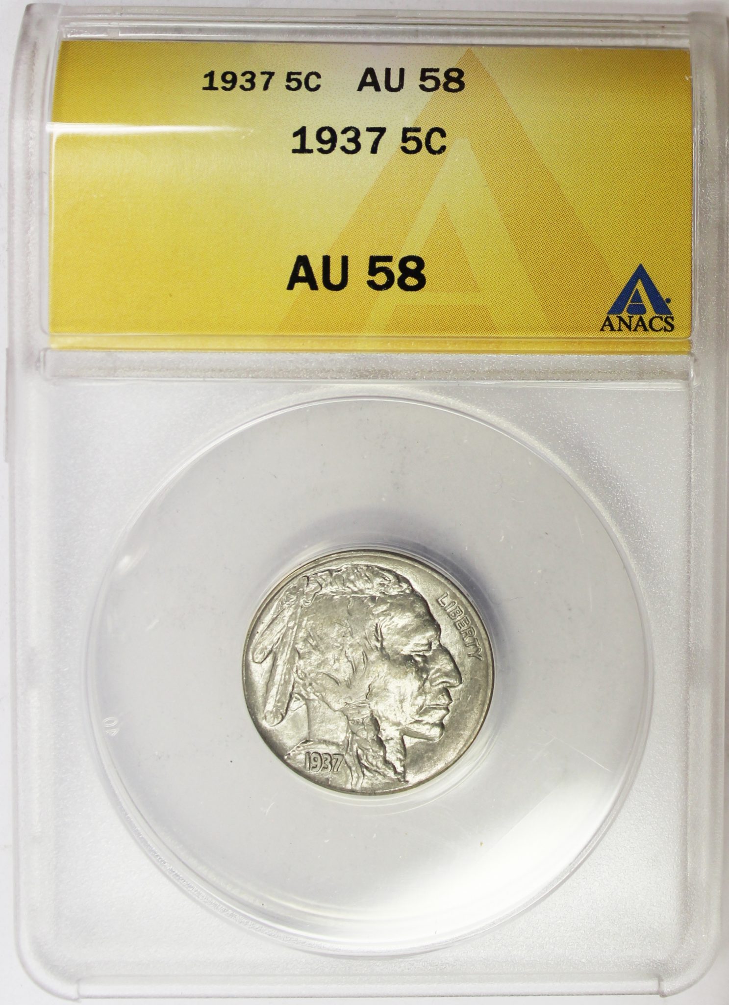 1937 Buffalo Nickel ANACS AU58 - Image 2