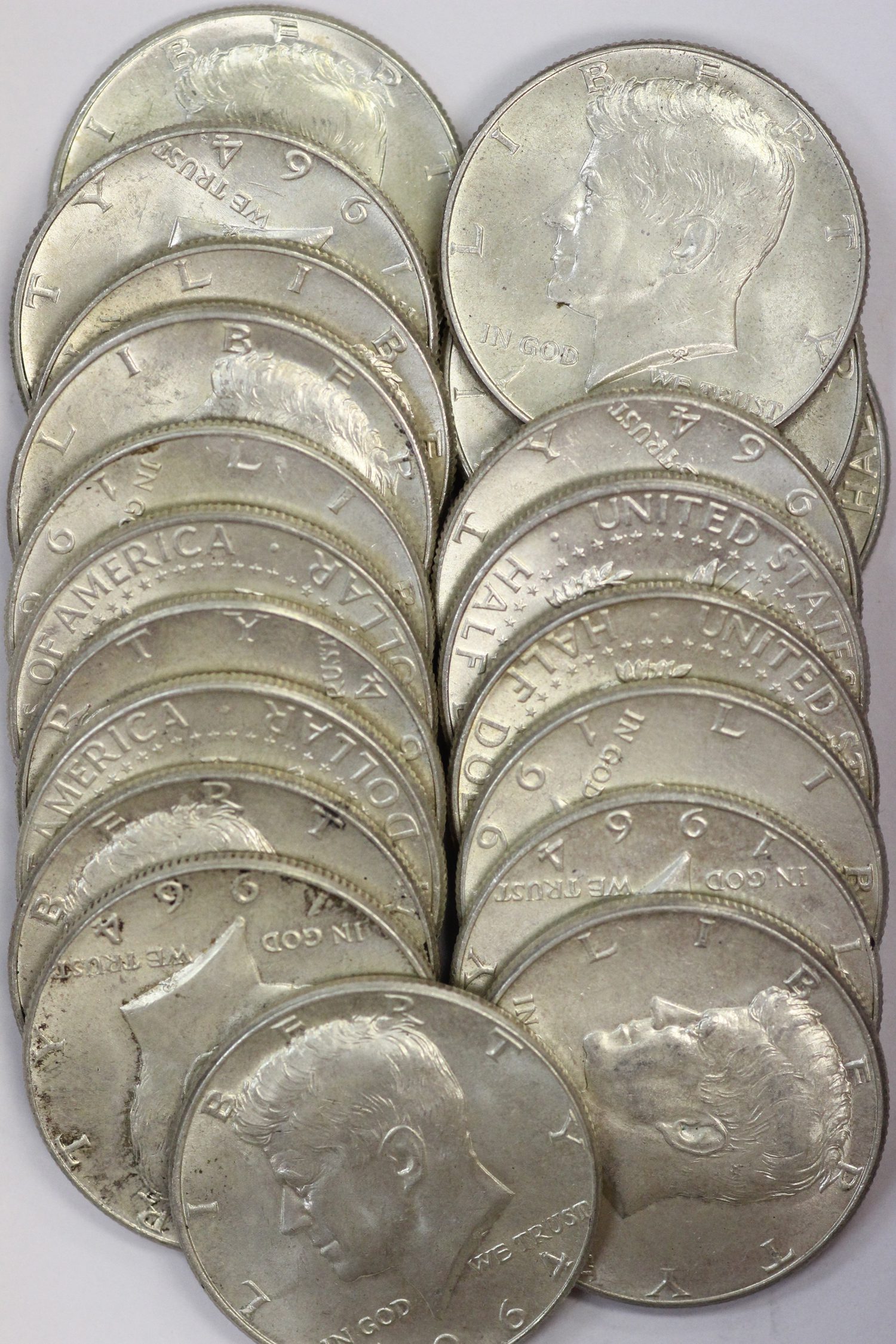 1964 Kennedy Half Dollar Roll 90% Silver