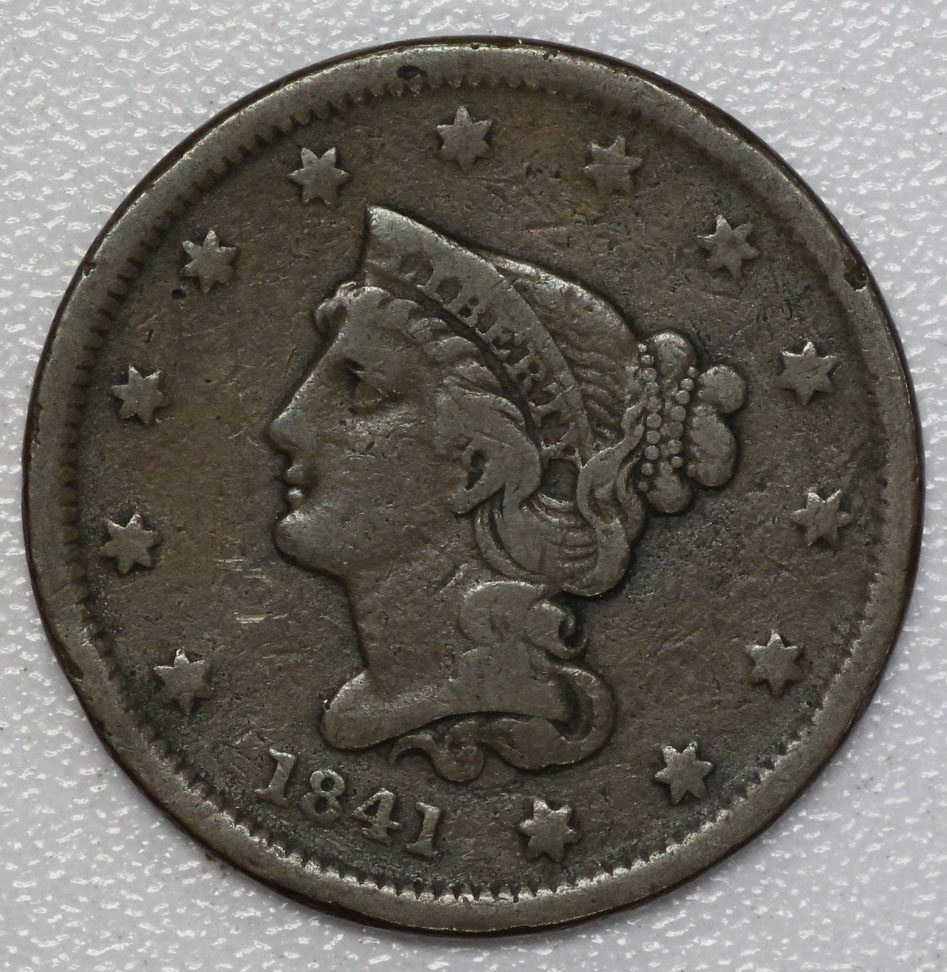 1841 Braided Hair Large Cent VG