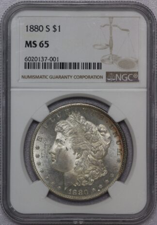 1880 S Morgan Dollar NGC MS65