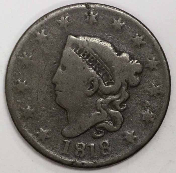 1818 Braided Hair Large Cent