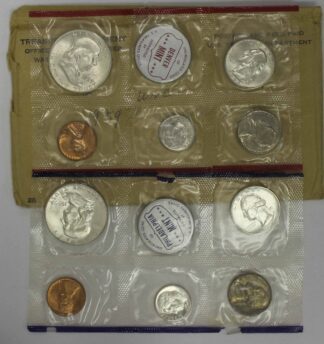 1959 P & D Mint Set UNC 10 Coins OGP - Expect Toning