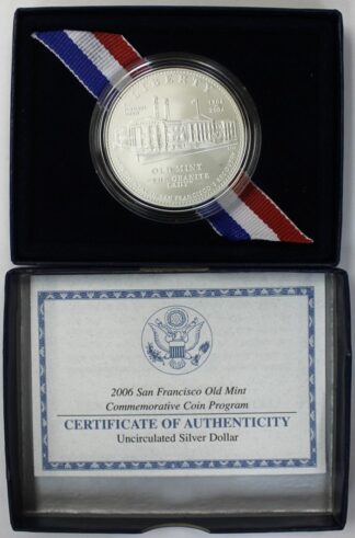 2006 San Francisco Old Mint UNC Commemorative Silver Dollar OGP