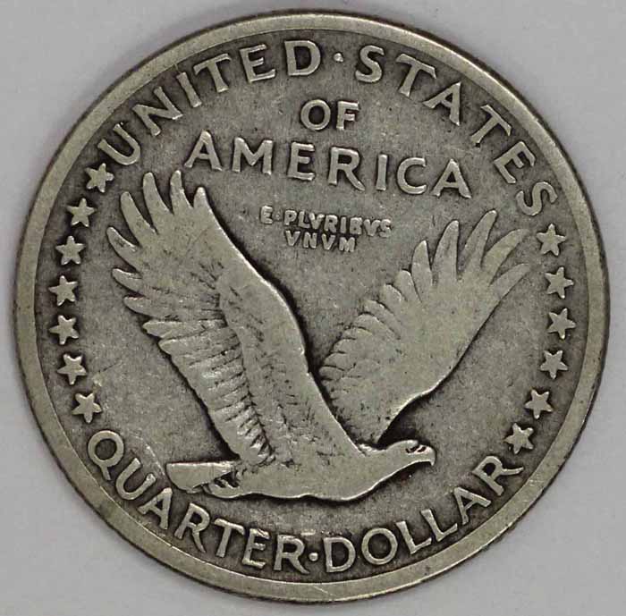 1917 D Standing Silver Quarter Type 1 VF25 - Image 2