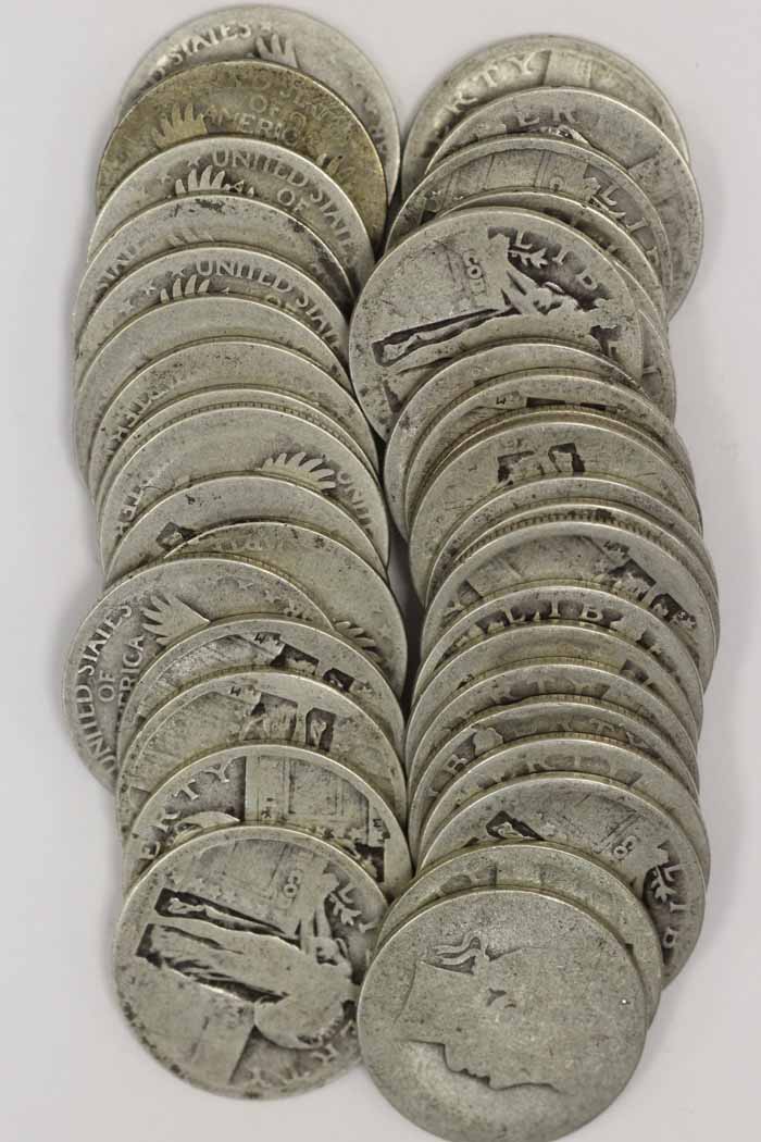 36 No Date Type Quarters 90% Silver