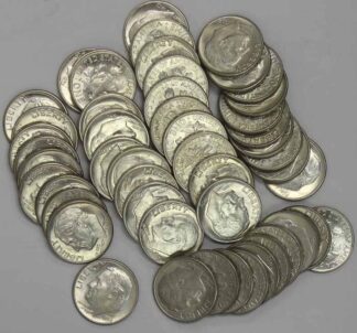 1946 to 64  GUARANTEED BU/UNC Silver Roosevelt Dime Roll 50 Coins