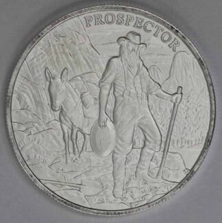 Silver .999 Troy oz Prospector Round Western Town