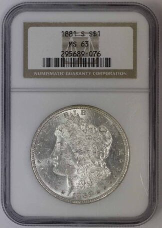 1881 S Morgan Dollar NGC MS63 Some Toning