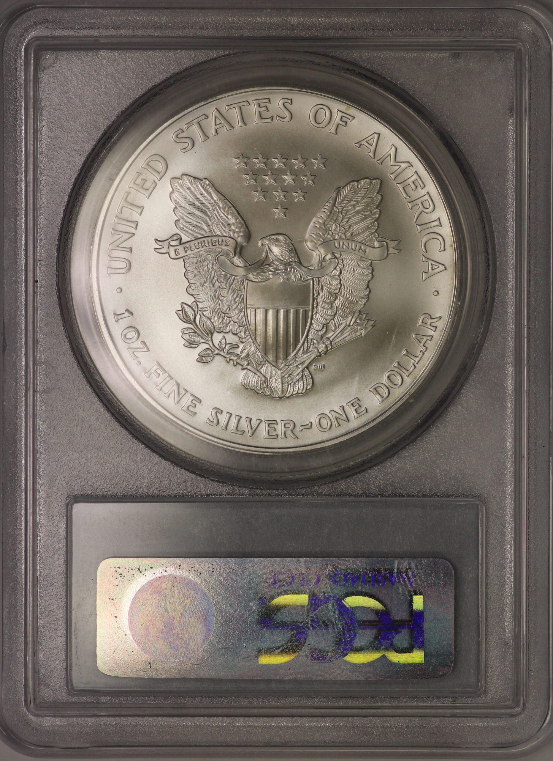 1986 Silver Eagle PCGS MS69 Cert. 31805139 - Image 3