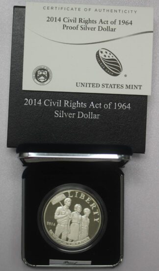 2014 Civil Rights Act of 1964 Silver Dollar Proof Commemorative OGP