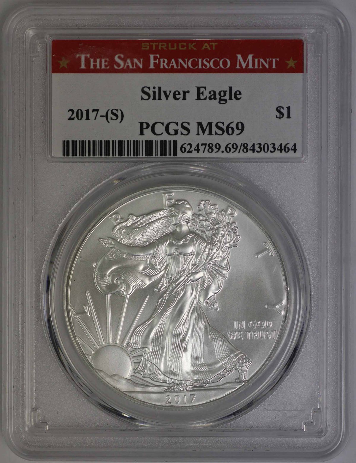 2017 S Silver Eagle PCGS MS69 Red Label