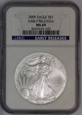 2009 Silver Eagle NGC MS69 Early Release Blue Label