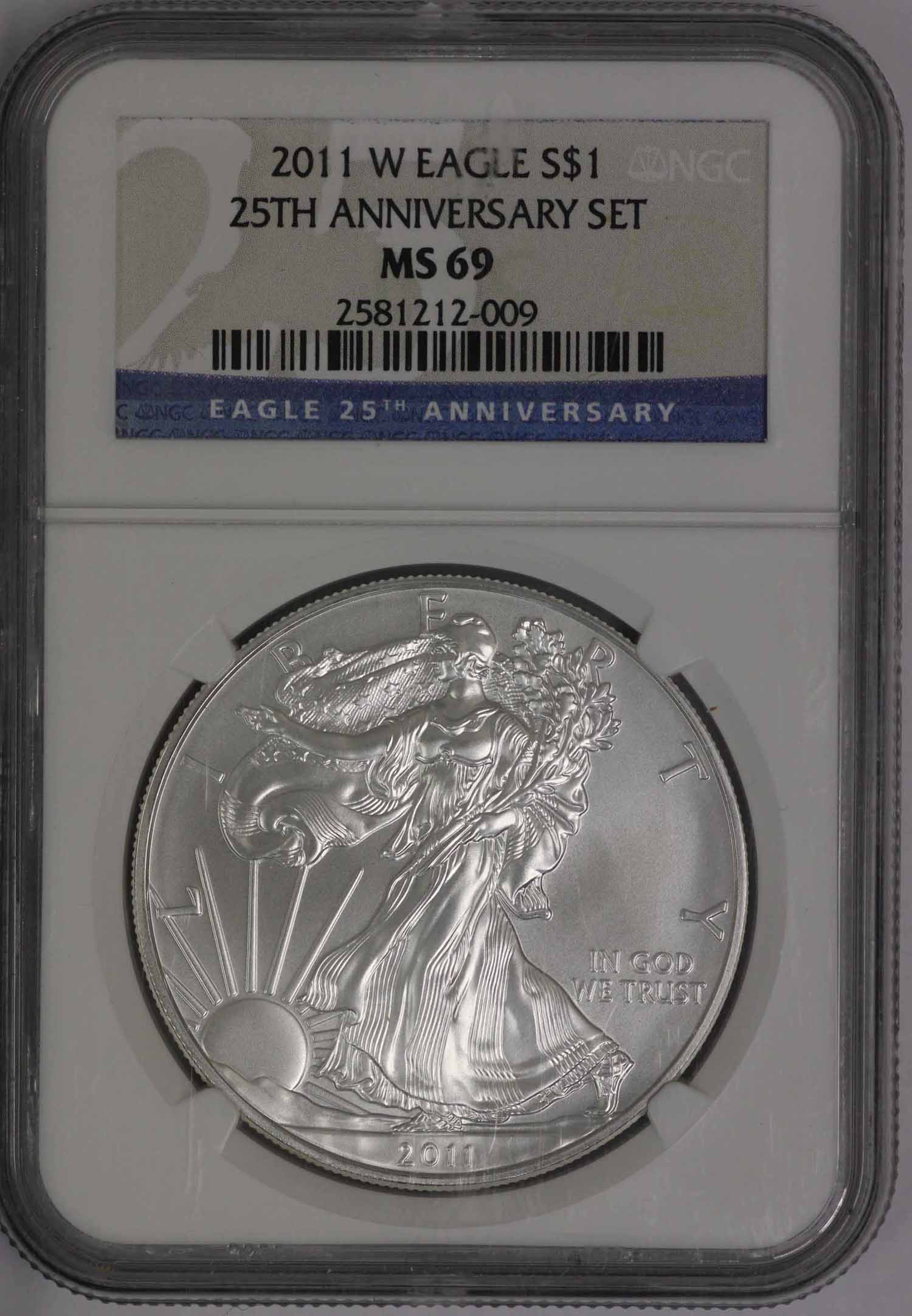 2011 Silver Eagle PCGS MS69 25th Anniversary Set
