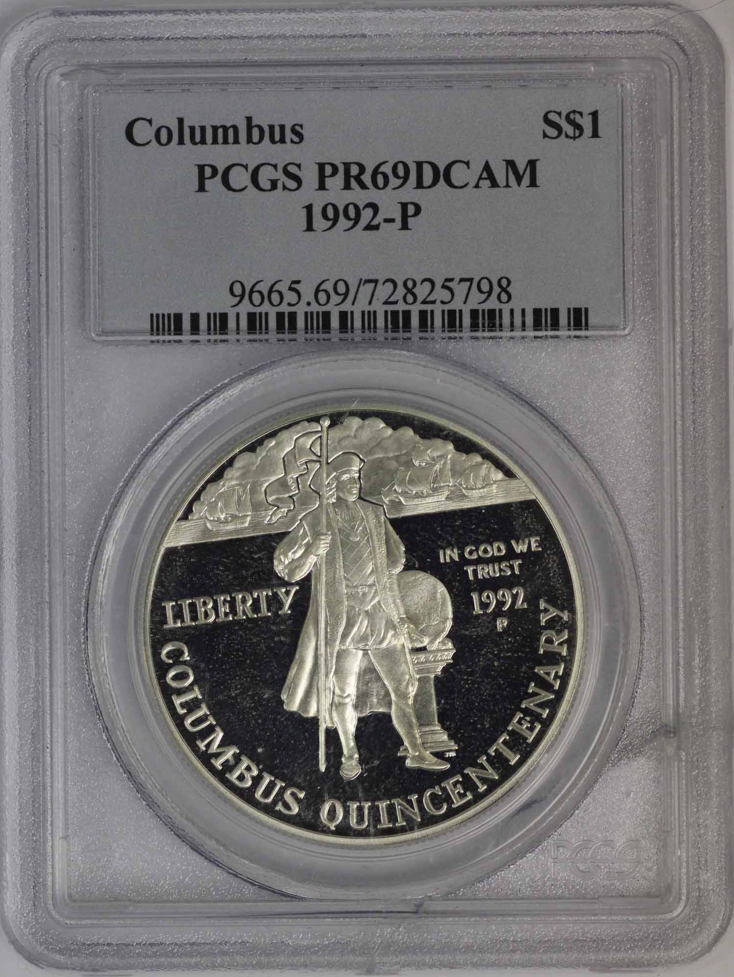 1992 Columbus Quincentenary Commemorative PR69 PCGS Slabbed Is Cracked