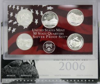 2006 S State Quarter Silver Proof Set - 5 Coin Set