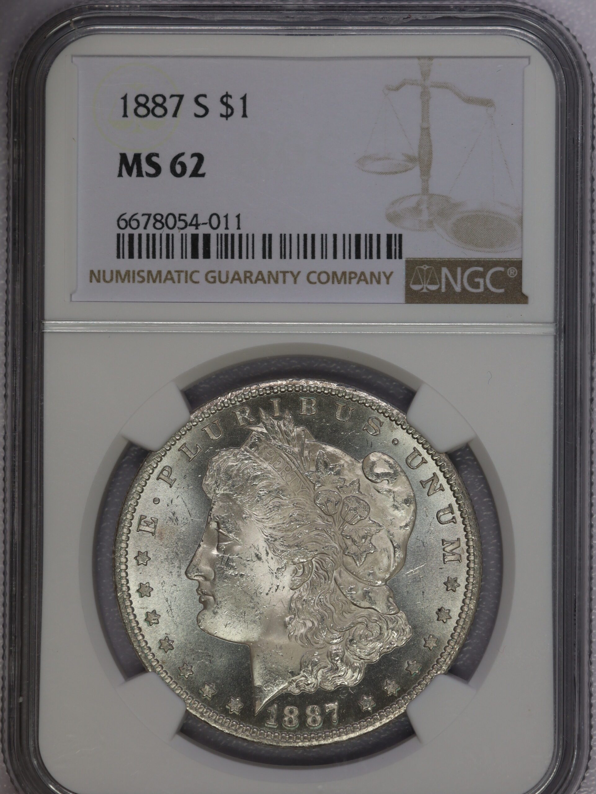 1887 S Morgan Dollar NGC MS62
