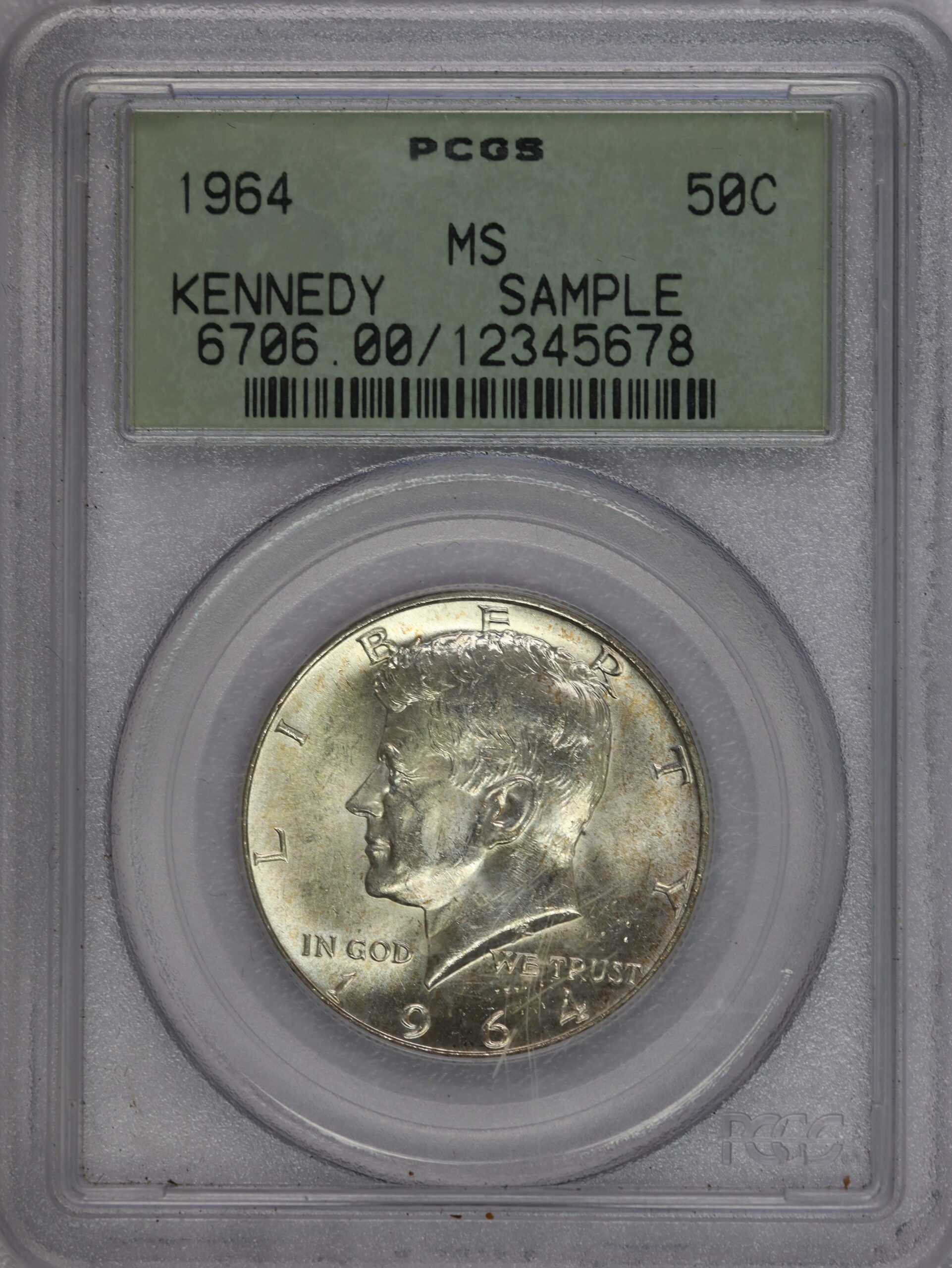 1964 PCGS Sample Slab Kennedy Half Dollar MS Silver – Portsmouth