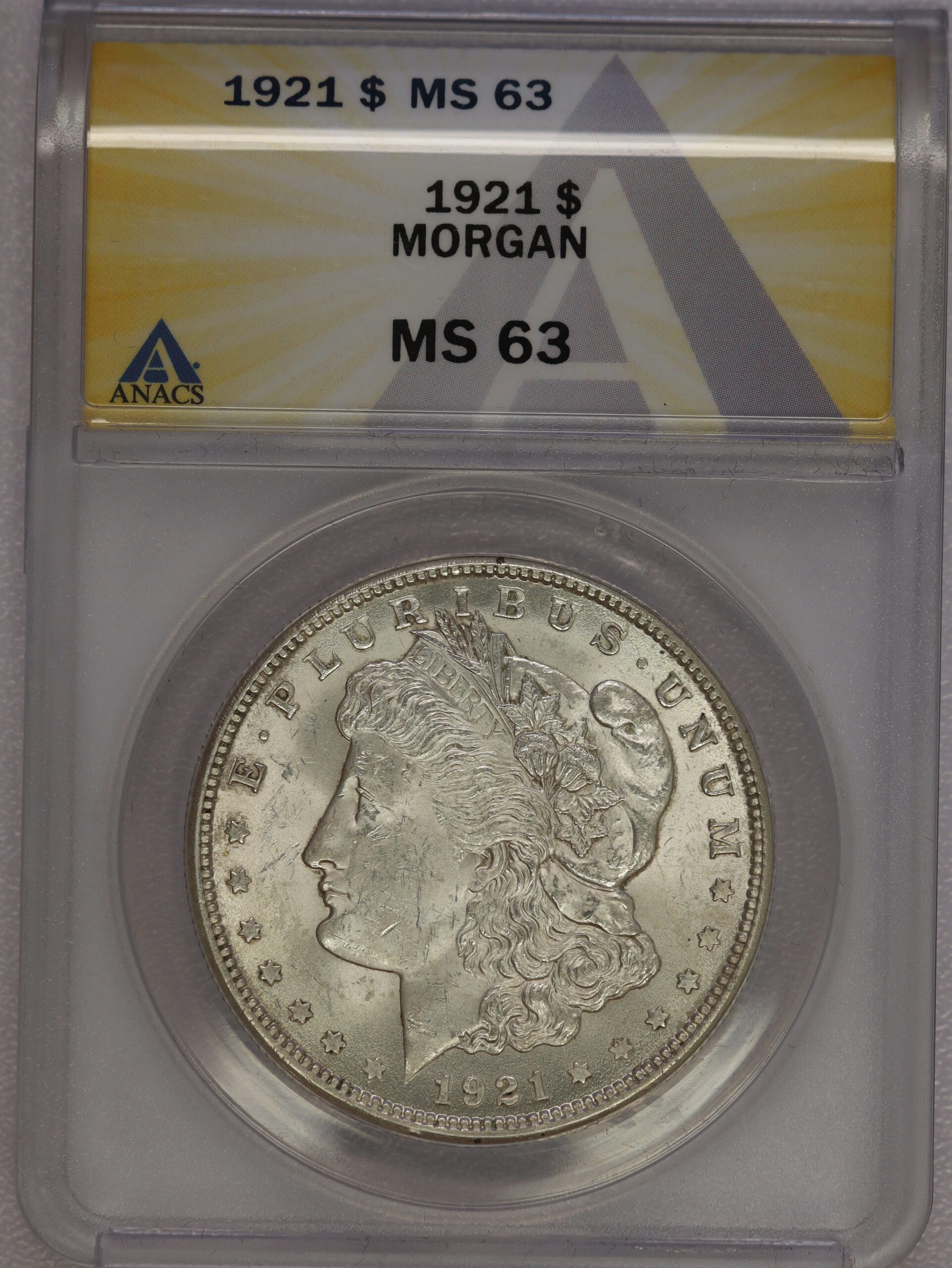 1921 Morgan Silver Dollar MS63 ANACS