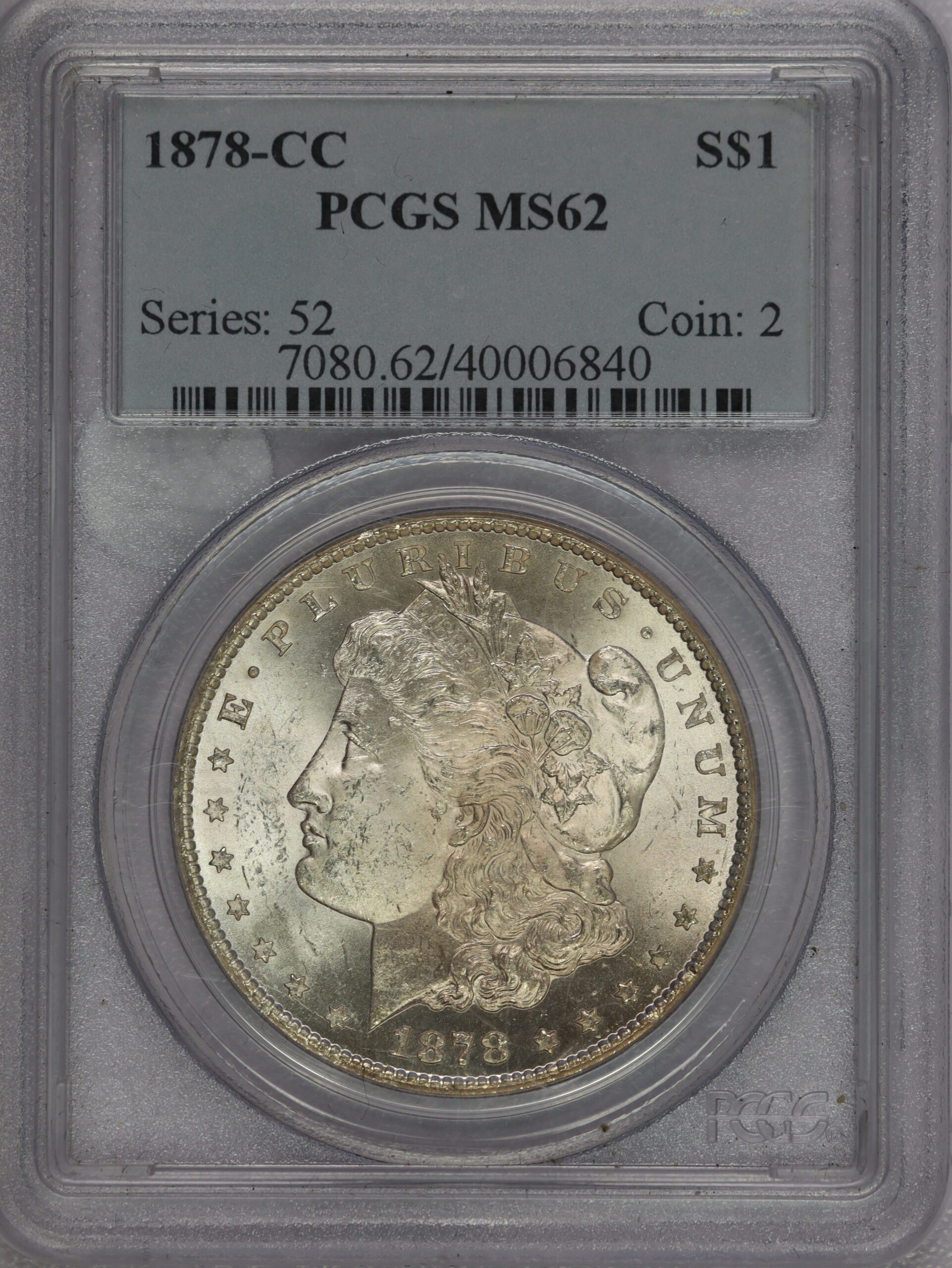 1878 CC Morgan Dollar MS62 PCGS