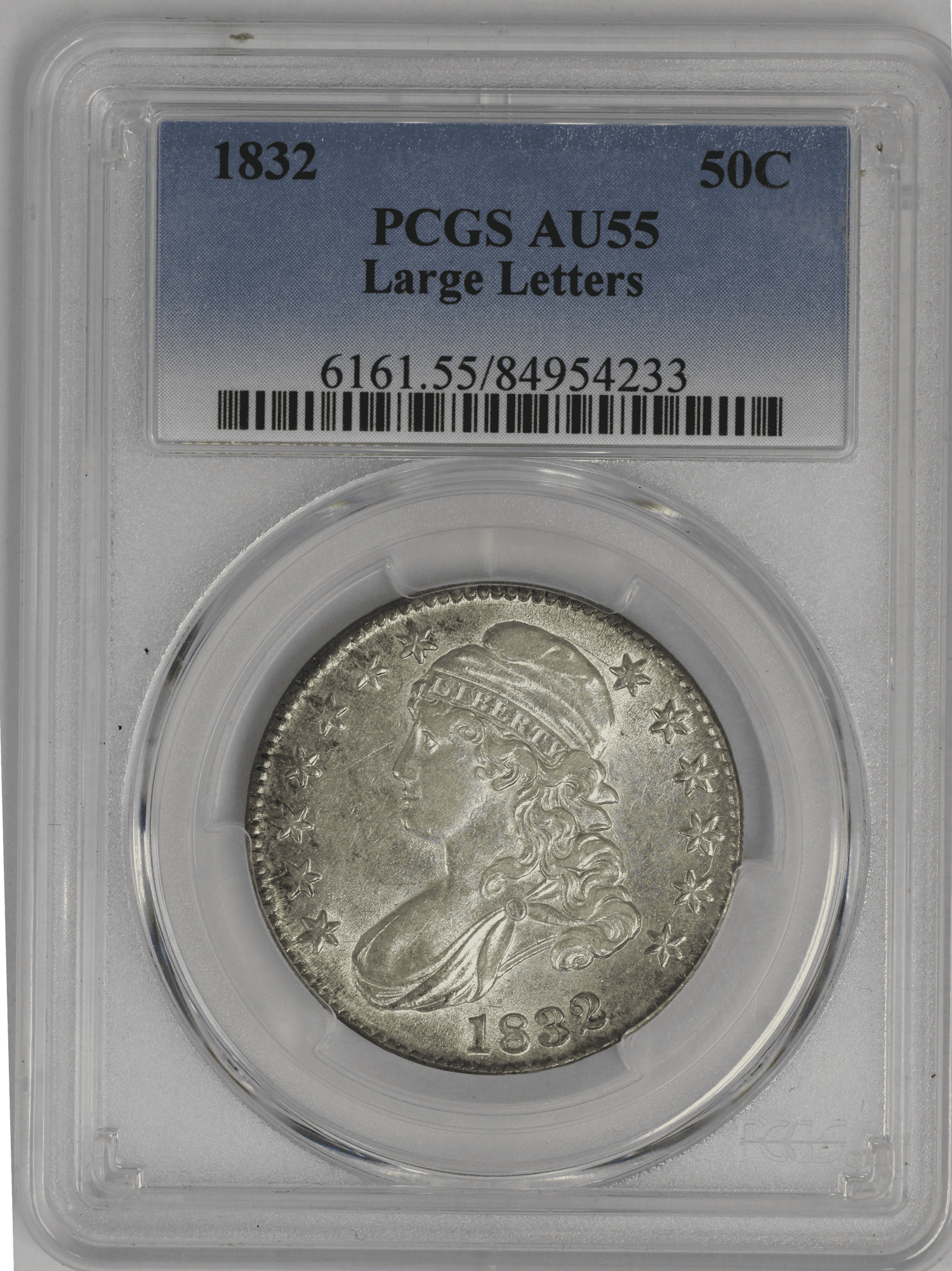 1832 Capped Bust Half Dollar AU55 Large letters PCGS