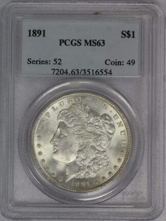 1891 Morgan Dollar PCGS MS63