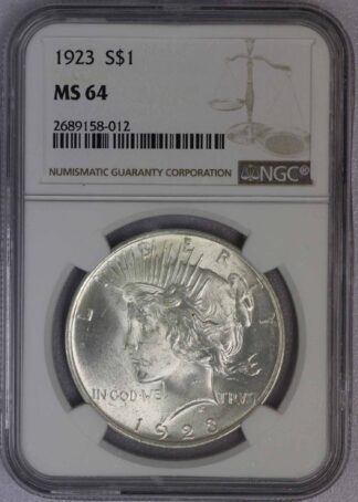 1923 Peace Dollar MS64 NGC