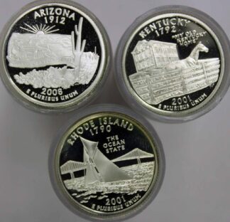 Impared Proof 90% Silver Washington Quarter Roll 40 Mixed State Quarters
