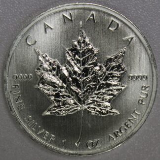 Random Silver Maple Leafs Canada .9999 Silver Oz Spotted Toned