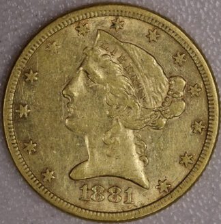 1881 $5 Gold Liberty AU Potentially Cleaned