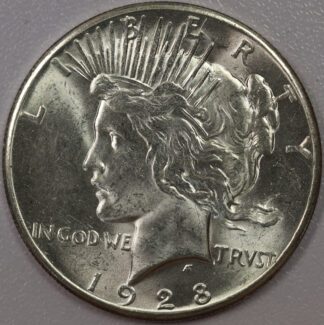 1928 Peace Dollar AU Details Cleaned