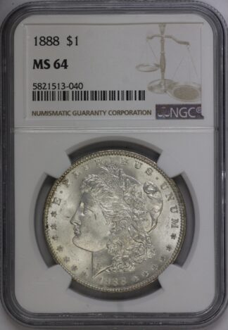 1888 Morgan Silver Dollar NGC MS64