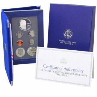 1993 S Prestige Proof Set - Bill of Rights Silver Dollar/ Silver Half Dollar Commemoratives OGP