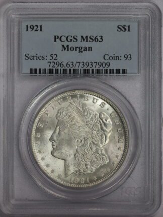 1921 Morgan Dollar PCGS MS63