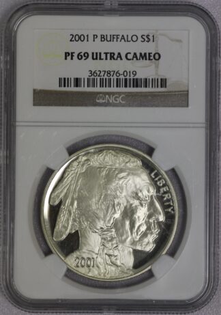 2001 P Smithsonian American Buffalo Proof Commemorative Silver Dollar NGC PF69 Ultra Cameo