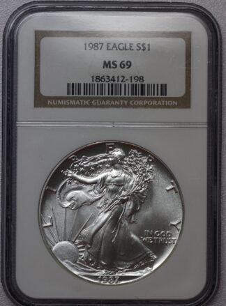 1987 Silver Eagle NGC MS69
