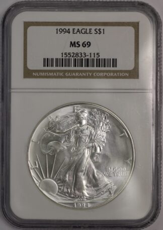1994 Silver Eagle NGC MS69 Brown Label