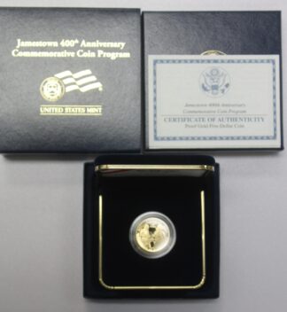2007 Jamestown 400th Anniversary Proof $5 Gold Commemorative OGP