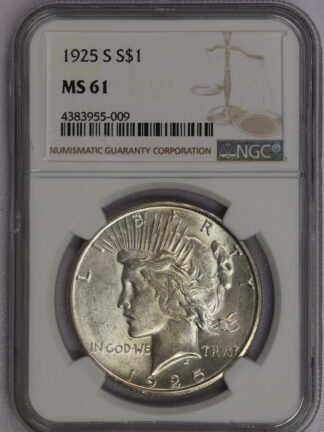 1925 S Peace Dollar NGC MS61