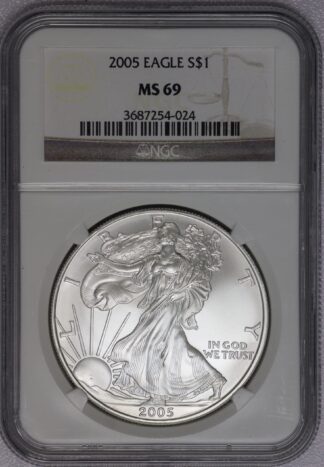 2005 Silver Eagle NGC MS69