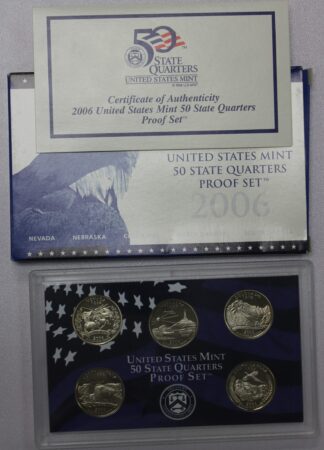 2006 S State Quarter Clad Proof Set - 5 Quarter Clad Set