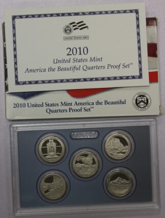 2010 America The Beautiful Clad Quarter Proof Set - 5 Quarter Clad Set