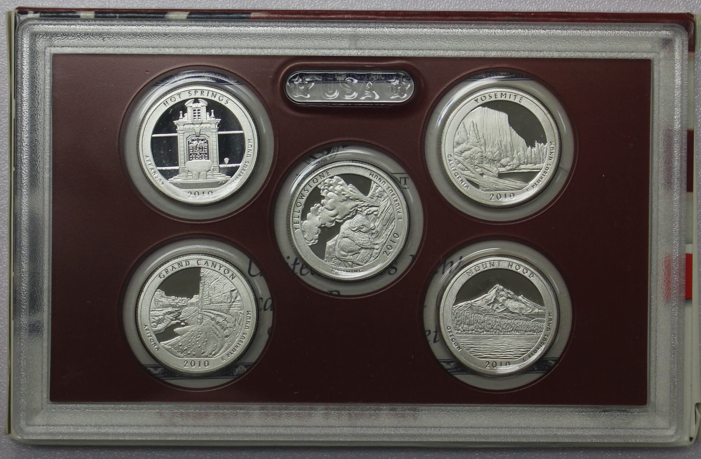 2010 America The Beautiful Silver Quarter Proof Set - 5 Coin Set - Image 2
