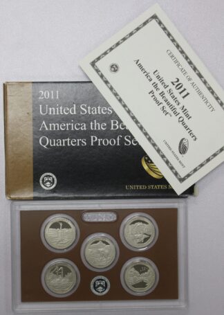 2011 America The Beautiful Clad Quarter Proof Set - 5 Quarter Clad Set