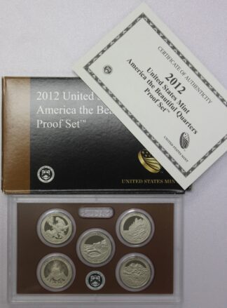 2012 America The Beautiful Clad Proof Quarter Set - 5 Quarter Clad Set