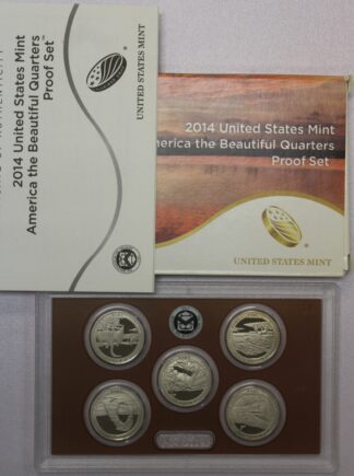 2014 America The Beautiful Clad Quarter Proof Set - 5 Quarter Clad Set